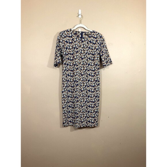 J. McLaughlin Dresses & Skirts - J Mclaughlin Womens Leaf Print Midi Dress M Blue Travel Preppy Coastal Cocktail